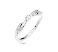 Verlobungsring ELLI DIAMONDS "Verlobungsring Diamant Brillantschliff (0.03 ct) 925 Silber" Gr. 54, weiß, Fingerringe, Damen, 54mm, 0,03 P1 = bei 10-facher Vergrößerung erkennbare Einschlüsse, Silber 9