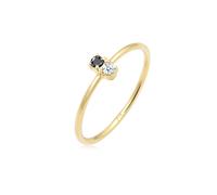 Verlobungsring ELLI DIAMONDS "Verlobungsring Schwarzer Diamant (0.06 ct) 375 Gelbgold" Gr. 58, gold, Fingerringe, Damen, 58mm, 0,03 P1 = bei 10-facher Vergrößerung erkennbare Einschlüsse, Gelbgold 375