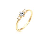 Ring Bandring Synthetische Perlen 925Er Silber Elli Gold 52 (Artikelnummer: 4N301/80X52)
