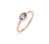 Verlobungsring ELLI "Oval Glas Kristalle Grau 925 Sterling Silber" Gr. 52, rosa (rosegold), Fingerringe, Damen, 52mm, Silber 925 (Sterlingsilber), 1,5mm, Verlobungsring (57681306-52) rosegold