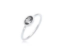 Verlobungsring ELLI "Oval Glas Kristalle Grau 925 Sterling Silber" Gr. 56, silber, Fingerringe, Damen, 56mm, Silber 925 (Sterlingsilber), 1,5mm, Verlobungsring (25197338-56) silber