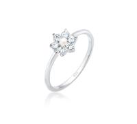Verlobungsring ELLI PREMIUM "Blume mit Kristallen von Swarovski 925 Sterling Silber" Gr. 54, silber, Fingerringe, Damen, 54mm, Silber 925 (Sterlingsilber), 1mm, Verlobungsring (73215867-54) silber