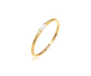 Verlobungsring ELLI PREMIUM "Stabelring Topas Rechteck Verlobung 585 Gelbgold" Gr. 58, gold, Fingerringe, Damen, 58mm, Gelbgold 585, 1mm, Verlobungsring (54861455-58)