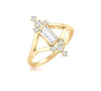 Verlobungsring ELLI PREMIUM "Verlobung Liebe Vintage Topas Edelstein 925 Silber" Gr. 52, gold, Fingerringe, Damen, 52mm, Silber 925 (Sterlingsilber), 1mm, Verlobungsring (41902009-52) gold