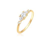 Ring Triangel Zirkonia Funkelnd 925 Sterling Silber Elli Premium Gold 4N255/00X56