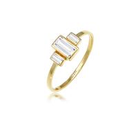 Verlobungsring ELLI PREMIUM "Verlobungsring Topas Weiß 375 Gelbgold" Gr. 52, gold, Fingerringe, Damen, 52mm, Gelbgold 375, 1,5mm, Verlobungsring (99228528-52)