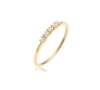 Verlobungsring ELLI PREMIUM "Verlobungsring Topas Weiß 375 Gelbgold" Gr. 58, gold, Fingerringe, Damen, 58mm, Gelbgold 375, 1mm, Verlobungsring (95087665-58)