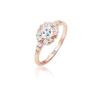 Verlobungsring ELLI PREMIUM "Verlobungsring Zirkonia Weiß 925 Sterling Silber" Gr. 58, rosa (rosegold), Fingerringe, Damen, 58mm, Silber 925 (Sterlingsilber), 1mm, Verlobungsring (81955951-58) rosegol