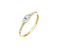 Verlobungsring ELLI "Verlobung Glas Kristalle Weiß 925 Sterling Silber vergoldet" Gr. 52, gold, Fingerringe, Damen, 52mm, Silber 925 (Sterlingsilber), 1mm, Verlobungsring (29661928-52) gold