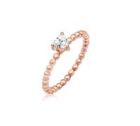 Verlobungsring ELLI "Verlobungsring Herz Zirkonia Kristall 925 Silber" Gr. 52, rosa (rosegold), Fingerringe, Damen, 52mm, Silber 925 (Sterlingsilber), 2mm, Verlobungsring (79746348-52)