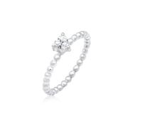 Elli, Ring Verlobungsring Herz Zirkonia Kristall 925 Silber in silber, Schmuck für Damen Gr. 56 mm