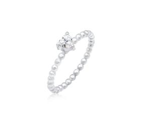 Verlobungsring ELLI "Verlobungsring Herz Zirkonia Kristall 925 Silber" Gr. 56, silber, Fingerringe, Damen, 56mm, Silber 925 (Sterlingsilber), 2mm, Verlobungsring (31563607-56) silber