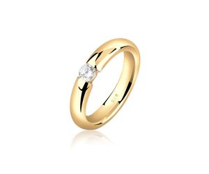 Verlobungsring NENALINA "Damenring Solitär mit Zirkonia 925 Silber" Gr. 52, gold, Fingerringe, Damen, 52mm, Silber 925 (Sterlingsilber), 4mm, Verlobungsring (31163630-52) gold