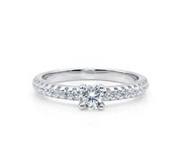 Verlobungsring Solitär Silber 925 Zirkonia Pavé - RZ00014, Gr.52 (Ø 16,6 mm)