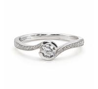 Verlobungsring Solitär Silber 925 Zirkonia - RZ00015, Gr.54 (Ø 17,2 mm)