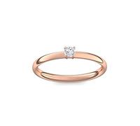 Verlobungsring Vorsteckring Rotgold Ring Diamant 585 + inkl. Luxusetui + Diamant Ring Rotgold Diamantring Rotgold 0,08 Carat SI1/H (Rotgold 585) - Concinnity Amoonic AM161 RG585BRFA58