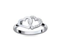 Verlobungsringe Herz Silber 925 Herzring Ring Herz Herzform+ LUXUSETUI & GRAVUR! Antragsring Valentinstagsgeschenk Geschenkidee Herz Ring Liebesbeweis romantische Freundin Geschenke FF206 SS925ZIFA58