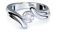 Verlobungsringe mit Zirkonia von AMOONIC mit Zirkonia Stein* +LUXUSETUI+GRAVUR Heiratsantrag Geschenkidee Antrag Hochzeit Idee Silberring Ringe Ring Silber 925 wie Diamant AM36SS925ZIFA54