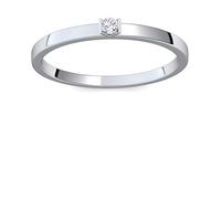 Verlobungsringe Weißgold 585 Brillant "Relation" von Amoonic Damen-Ring mit Diamanten Ringe Weißgold 14k Karat 585 Weißgold Verlobung Ring mit Stein Brilliant schmal 0,04 Carat FF51WG585BRFA54