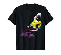 Vermeer The Milkmaid Pop Art 80er Jahre Pop Minimal Barock Kunst T-Shirt