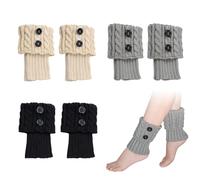 Vernerth Stulpen Damen - Wolle und Acryl Gestrickte Warme Winter Leg Warmers, Weiche Elastische Beinwärmer & Knöchelwärmer, Modische Stulpen für Damen und Mädchen in 3 Farben