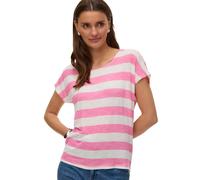 Kurzarmshirt VERO MODA "VMWIDE STRIPE SL TOP GA JRS NOOS", Damen, Gr. XS, pink cosmos stripes:snow weiß, Jersey, Obermaterial: 96% Viskose, 4% Elasthan, gestreift, regular fit normal, Rundhals, Shirts
