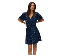 Vero Moda Kurzkleid VMALBA SS Short Dress WVN NOOS - Viskose, Slim Fit - Navy Blazer AOP Lemons