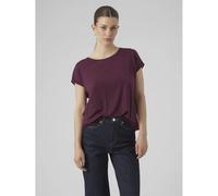 Vero Moda T-Shirt VMAVA Regular Fit Lyocell-Mix Dunkelrot XS