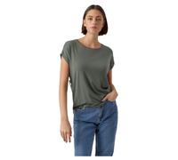 Vero Moda Damen T-Shirt VMAVA Stretch Rundhals Einfarbig tief angesetzte Schultern Grün-2 XL