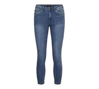 Skinny-fit-Jeans VERO MODA "VMTANYA", Damen, Gr. XXL (44), Länge 32, blau (medium, blau, denim), Denim/Jeans, Obermaterial: 69% Baumwolle, 25% Polyester, 3% Elasthan, 3% Viskose, extraeng knöchelfrei,