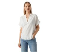 Shirtbluse VERO MODA "VMBEAUTY SS TOP GA NOOS", Damen, Gr. M, weiß (snow weiß), Web, Obermaterial: 100% Viskose, unifarben, normal, V-Ausschnitt, Blusen, Viskose, regular fit (40064105-M) snow weiß