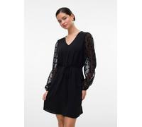 Vero Moda - Bekleidung VMALVA DETAIL LS V-NECK SHORT DRESS WVN - Schwarz - Größe XS