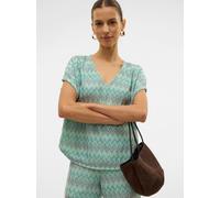 Vero Moda - Bekleidung VMDICTE SS V-NECK TOP JRS GA VO - grün - Größe M