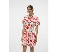 Vero Moda - Bekleidung VMDICTHE 2/4 SHORT VOLUME DRESS WVN GA - rot - Größe XS