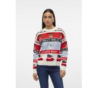 Vero Moda - Bekleidung VMHOLLY JOLLYFLAKES LS O-NECK PULL.XMAS - Beige - Größe S