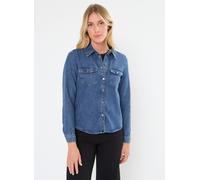 Jeansbluse VERO MODA "VMJENNIE LS DENIM SHIRT MIX NOOS", Damen, Gr. M, blau (medium blau denim), Denim/Jeans, Obermaterial: 90% Baumwolle, 10% Viskose, unifarben, regular fit hüftbedeckend, Blusen Jea