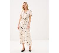 Sommerkleid VERO MODA "VMJOAN S/S 7/8 SHIRT DRESS WVN BTQ", Damen, Gr. L, N-Gr, birch aop:joan, Web, Obermaterial: 92% Viskose, 8% Polyester, bedruckt, wadenlang, V-Ausschnitt, Kleider Sommerkleid, Vi