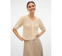 Vero Moda - Bekleidung Vmkora 2/4 O-Neck Button Cardigan - Beige - Größe S