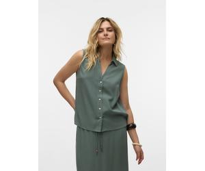 Vero Moda - Bekleidung VMMYMILO SL V-NECK SHIRT WVN GA - Grau - Größe XS