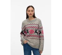 Vero Moda - Bekleidung VMSANTANORDIC LS O-NECK PULLOVER XMAS - grau - Größe L
