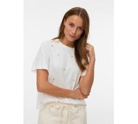 VERO MODA - VMSOLA METTE SS TOP BOX JRS Snow White - Gr. - XS