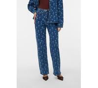 VERO MODA - VMTESSA HR WIDE FLOWER DENIM JEANS RA380 Medium Blue Denim - Gr. - 30/32