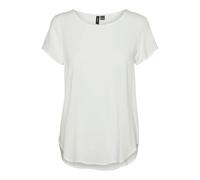 VERO MODA Damen Bluse Kurzarm Rundhals Basic Regular Fit, Farben:Weiß, Größe:M