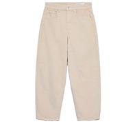 Cordhose VERO MODA "VMBILLIE HR BARREL ANK CORD PANTS NOOS", Damen, Gr. 31, Länge 32, beige (oatmeal), Cord, Obermaterial: 98% Baumwolle, 2% Elasthan, unifarben, lang, Hosen Cordhose, Baumwollmischung
