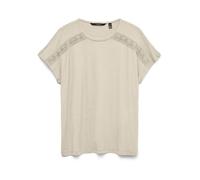 Kurzarmshirt VERO MODA "VMGINA SS O-NECK TOP JRS GA", Damen, Gr. XS, birch, Jersey, Obermaterial: 95% Viskose, 5% Elasthan, unifarben, normal, Rundhals, Shirts, Viskosemischung (94138147-XS) birch
