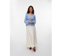 VERO MODA Regular Fit Langarmbluse aus Viskose-Mix Modell 'ZOEY' in Hellblau, Größe S