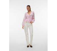 VERO MODA Regular Fit Langarmbluse aus Viskose-Mix Modell 'ZOEY' in Rosa, Größe M