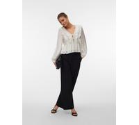 VERO MODA - VMZOEY LS FLOUNCE TOP WVN Snow White - Gr. - XL