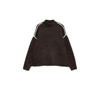VERO MODA Pullover mit Kontrastpaspel am Ärmel in Schoko Melange, Größe XL