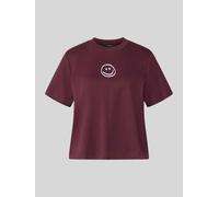 VERO MODA Boxy Fit T-Shirt aus reiner Baumwolle Modell 'SARA' in Bordeaux, Größe S